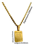 Corrente Corda Baiana 45cm C/ Pingente N.sra Banhado A Ouro