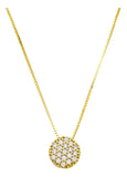 Colar Feminino Banhado A Ouro 45cm + Pingente Ponto De Luz