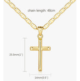 Colar De Cruz Em Ouro 14k